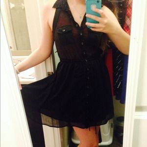 Black collared dress