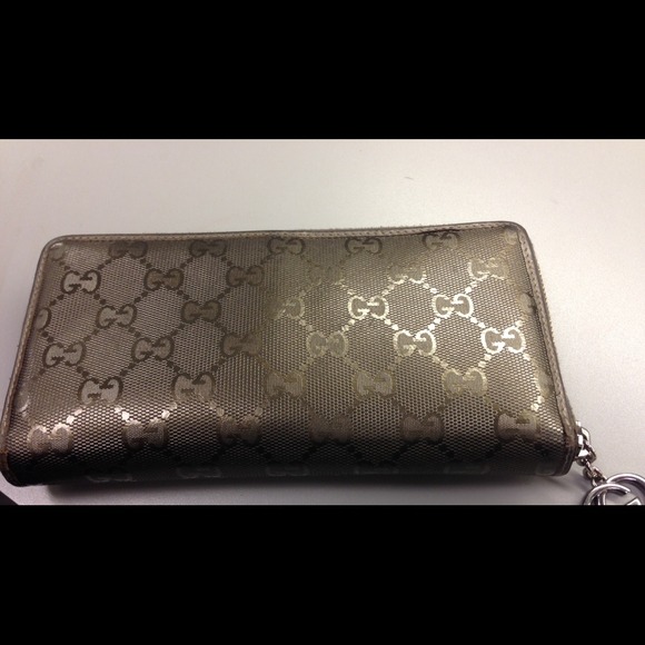 Authentic GUCCI olive green imprime wallet