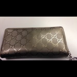 Authentic GUCCI olive green imprime wallet