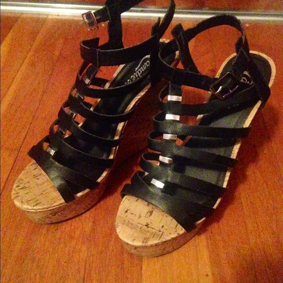 Size 10, strappy wedges