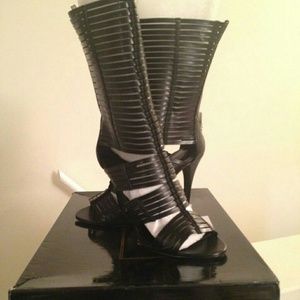 Black Caged Gladiator Heels by Colin Stuart