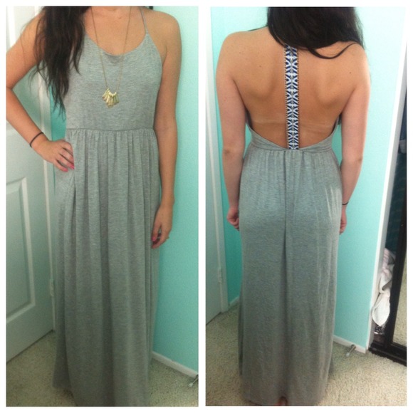 Dresses & Skirts - SOLD ❌NWOT gray open back maxi dress