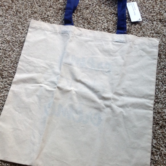 Creme de la creme navy cream canvas shopper tote - Picture 3 of 3