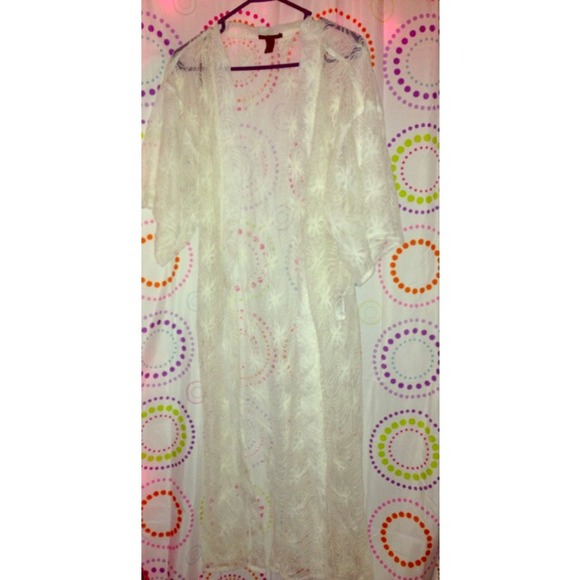 Lace maxi cardigan