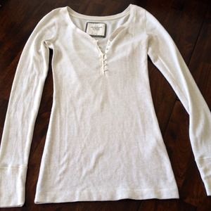 Abercrombie and Fitch rhinestone button Henley