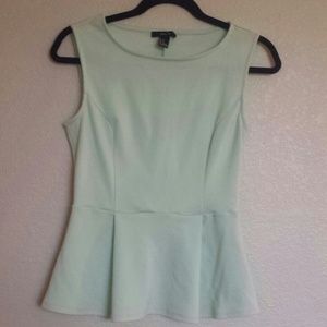 Forever21 Mint Green Peplum tank top