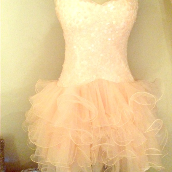 Champagne pink homecoming dress