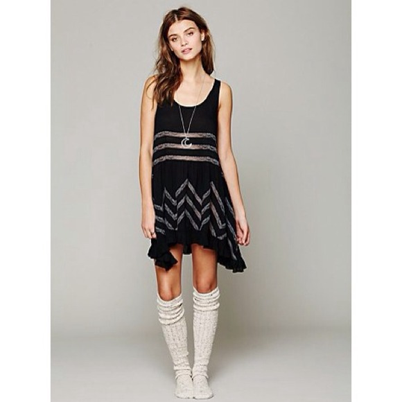 Free People Black Trapeze Slip