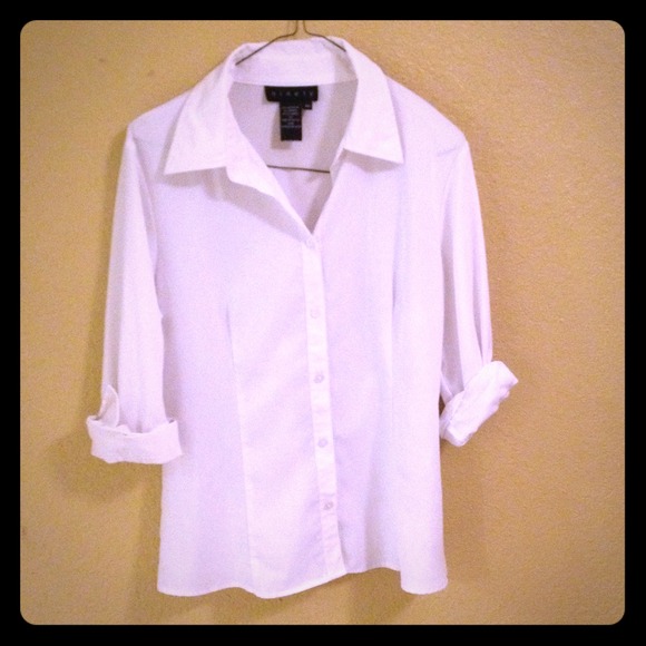 White long-sleeve blouse