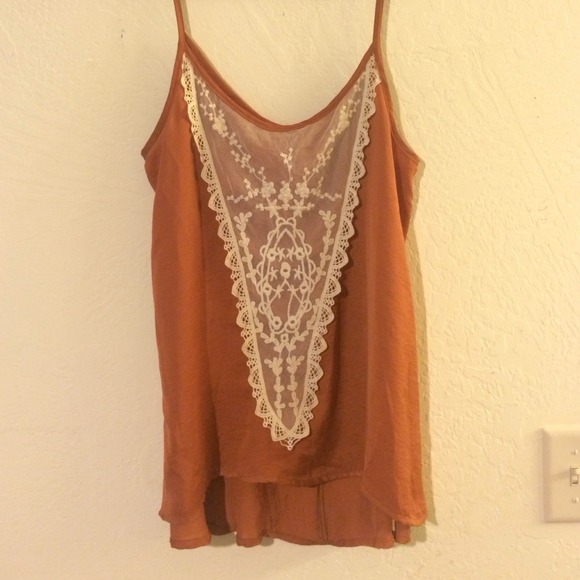 Burnt Orange Lace Tank