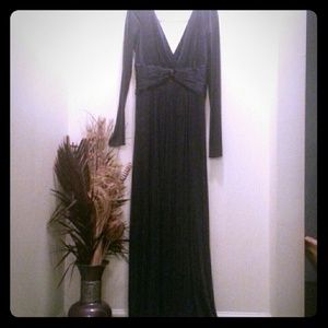 A midnight blue maxi dress
