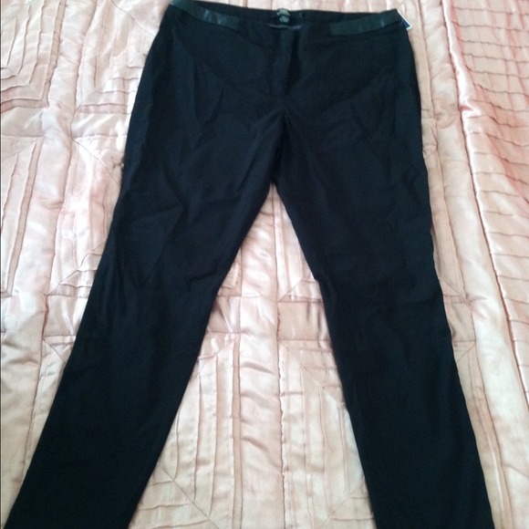 ABS ALLEN B SCWARTZ BLACK PANTS NWT LEATHER DETAIL