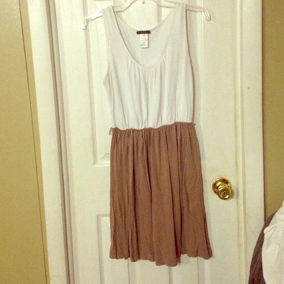 Tan and white dress