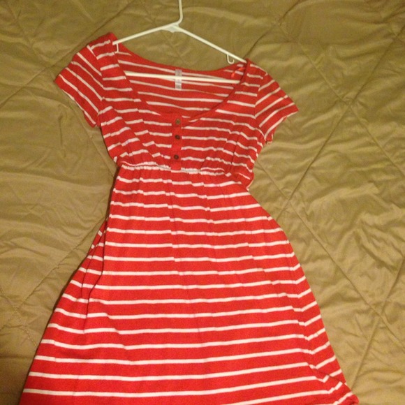 Red & white striped dress