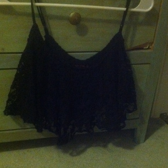 Black laced crop top