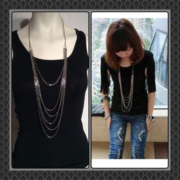 Long Silver Necklace