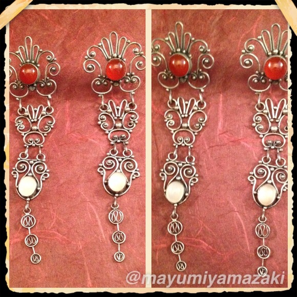 Custom Antique Intricate Long Earrings - Picture 2 of 3