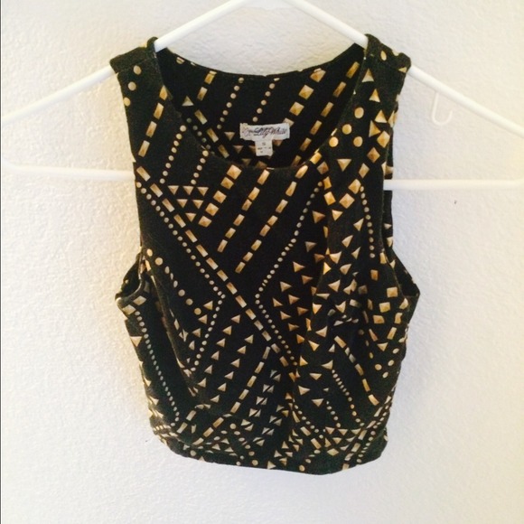 Black and gold crop top