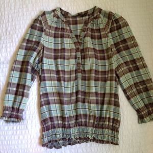 Quarter-sleeved Plaid shirt