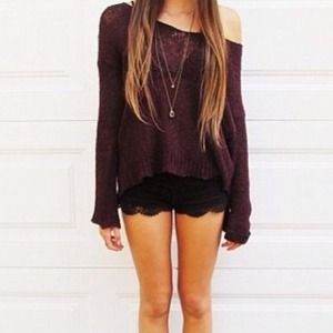 Burgundy knit brandy melville sweater