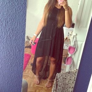 Black high low dress