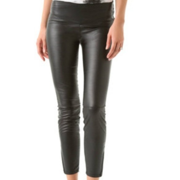 Faux high waisted leather leggings