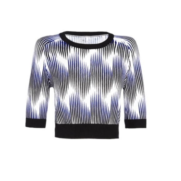 Peter Pilotto Crop Sweater in a Wave Beam Print