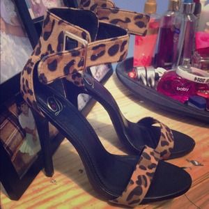 Cheetah Print Sandal Heels