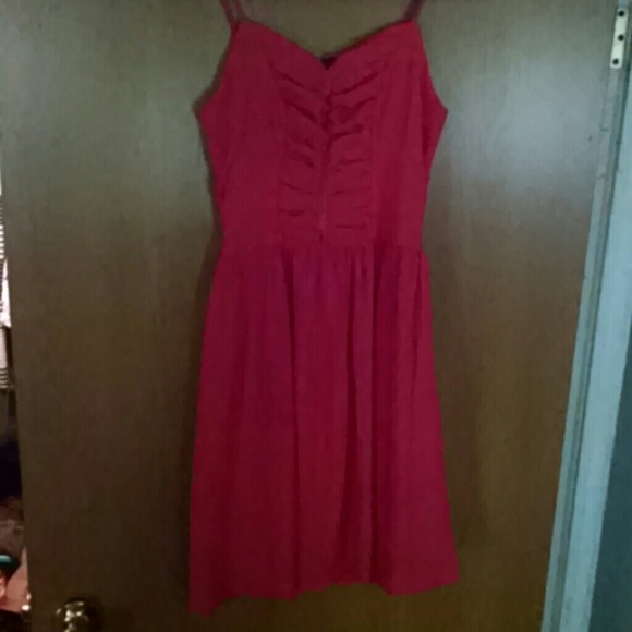 Coral spaghetti strap zip up dress