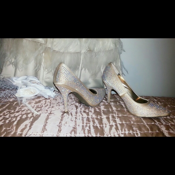 Satin Crystal Heels - Picture 2 of 4