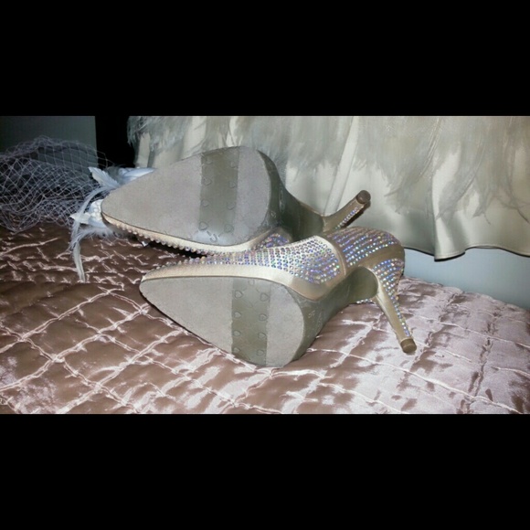 Satin Crystal Heels - Picture 3 of 4