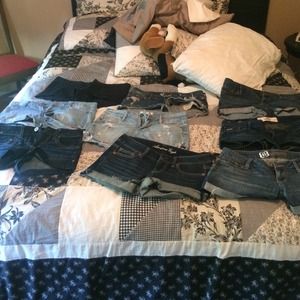 9 pairs of jean shorts-BUNDLE