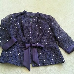 Dark purple sequence Jacket w/purple silk underlay