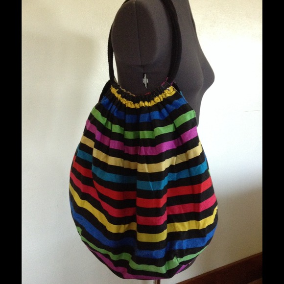 Handbags - LARGE Multicolored striped Handbag Tote
