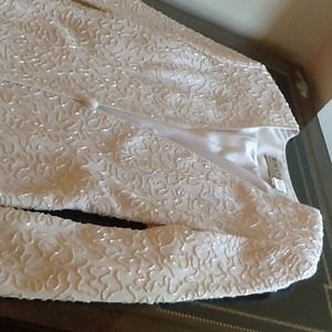 Pure white with sparkling white beading jacket