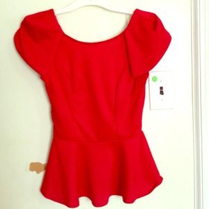 Red peplum blouse. Free Gift!