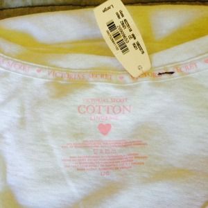 White Tee Victoria's Secret Shimmer Cotton