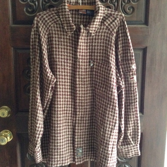 PLAID LUGZ ZIPPER FRONT SHIRT L NWOT - Picture 2 of 4