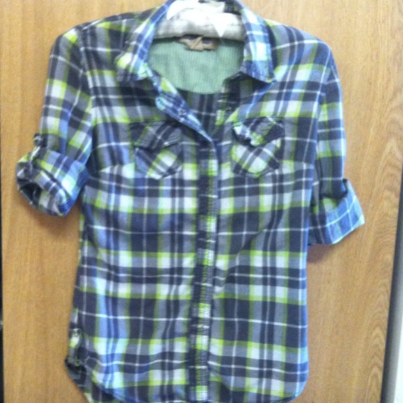 Plaid button down shirt