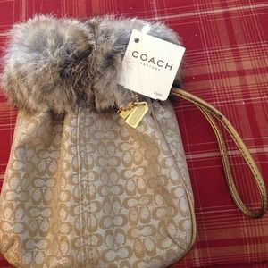 Coach Fur Wristlet - NWT