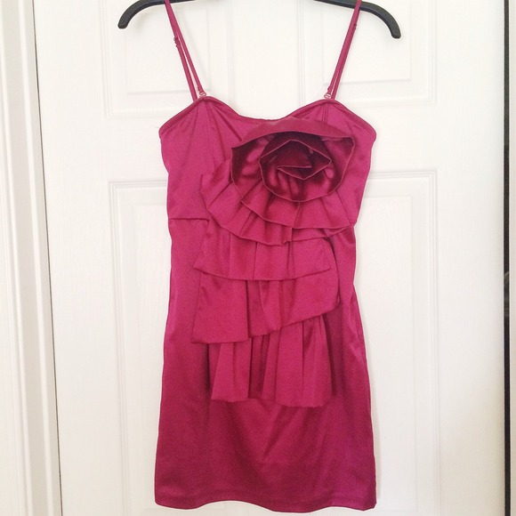 Fuschia 3D Rose Dress