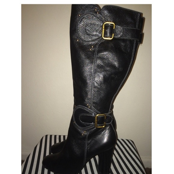 Tall Leather Black Boots