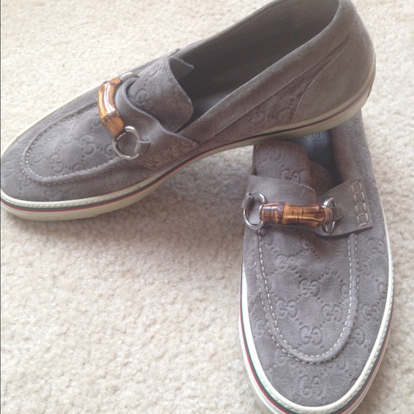 Men Suede Grey Gucci sneakers size 10.5.