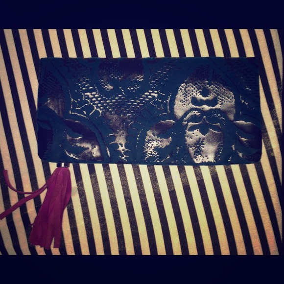 Black and Teal Clutch