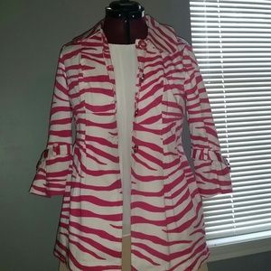 Pink and white coat