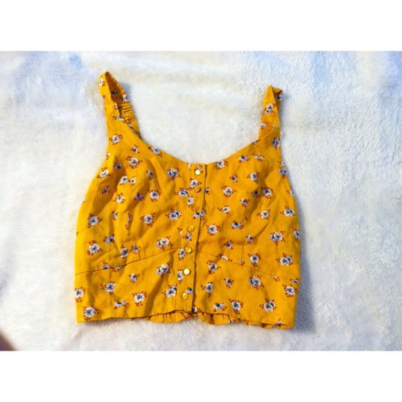Yellow Floral Crop Top