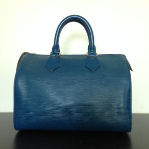 Louis Vuitton Speedy 25 Blue Epi Leather