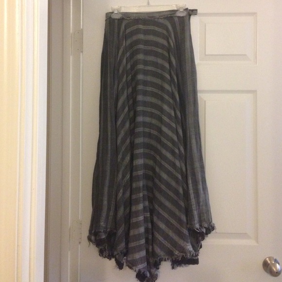 Free People Grey Stripe Skirt