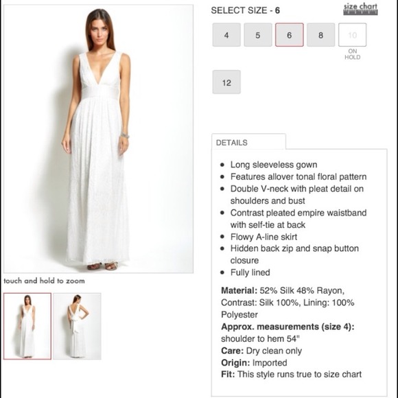 BCBGMAXAZRIA FLORAL PRINT V-NECK GOWN - Picture 1 of 3
