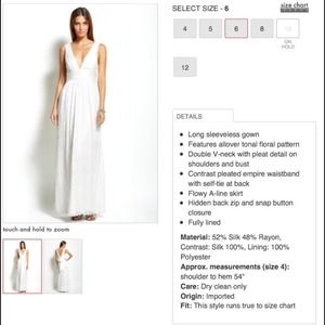 BCBGMAXAZRIA FLORAL PRINT V-NECK GOWN